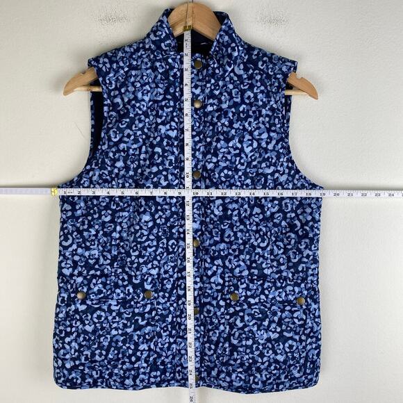 Talbot's Petite Quilted Vest Size MP Blue Animal Fleece Lined Classic Timeless - Picture 12 of 12